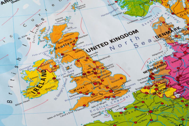 Map of United Kingdom and Ireland