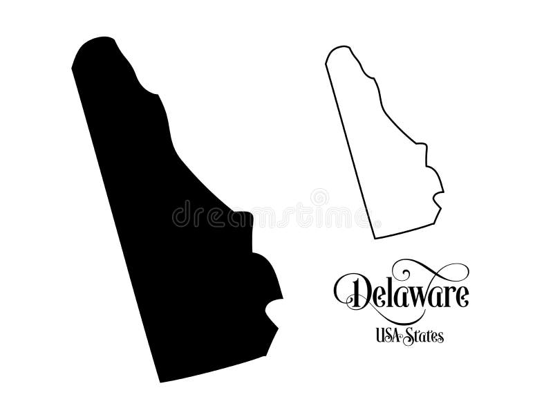 Map of The United States of America USA State of Delaware - Illustration on White Background stock illustration Map of The United States of America USA State of Delaware - Illustration on White Background stock illustration