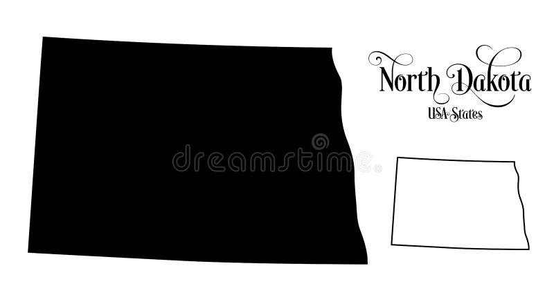 Map of The United States of America USA State of North Dakota - Illustration on White Background stock illustration Map of The United States of America USA State of North Dakota - Illustration on White Background stock illustration
