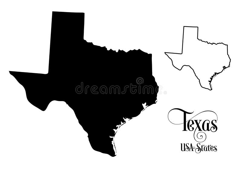 Map of The United States of America USA State of Texas - Illustration on White Background stock illustration Map of The United States of America USA State of Texas - Illustration on White Background stock illustration