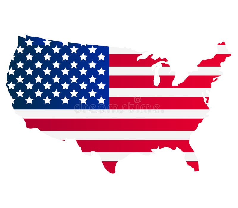 United States Map With American Flag