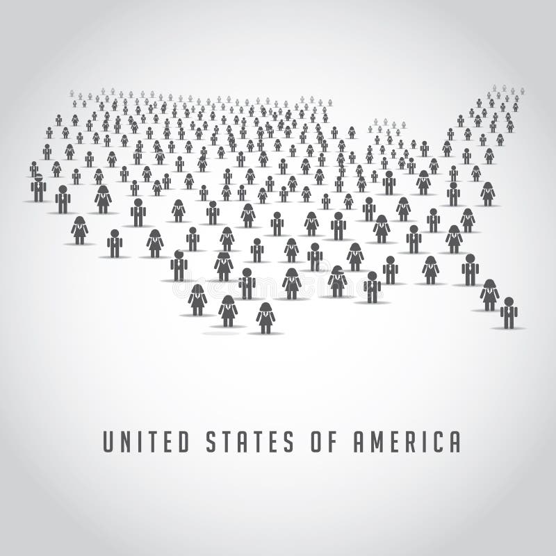 Map of the United States made up of a crowd of people icons royalty free illustration Map of the United States made up of a crowd of people icons royalty free illustration