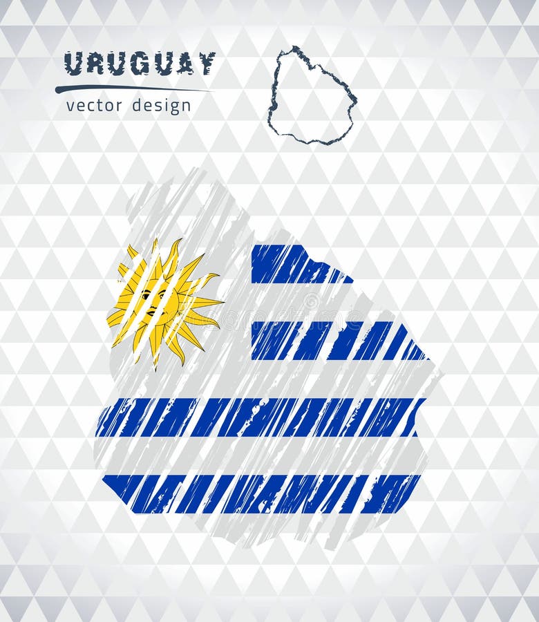 Map of Uruguay with hand drawn sketch pen map inside. Vector illustration royalty free illustration Map of Uruguay with hand drawn sketch pen map inside. Vector illustration royalty free illustration