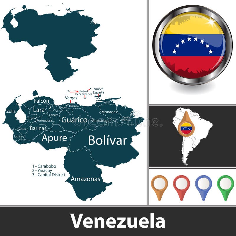 Map Of Venezuela Stock Vector Illustration Of Symbol 31159954