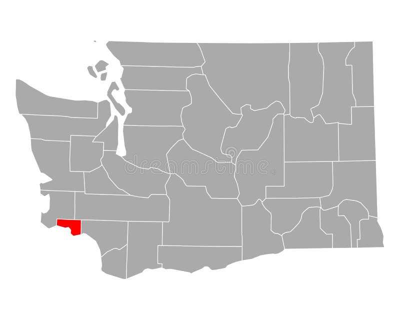 Location Map of the Wahkiakum County of Washington, USA Stock Vector