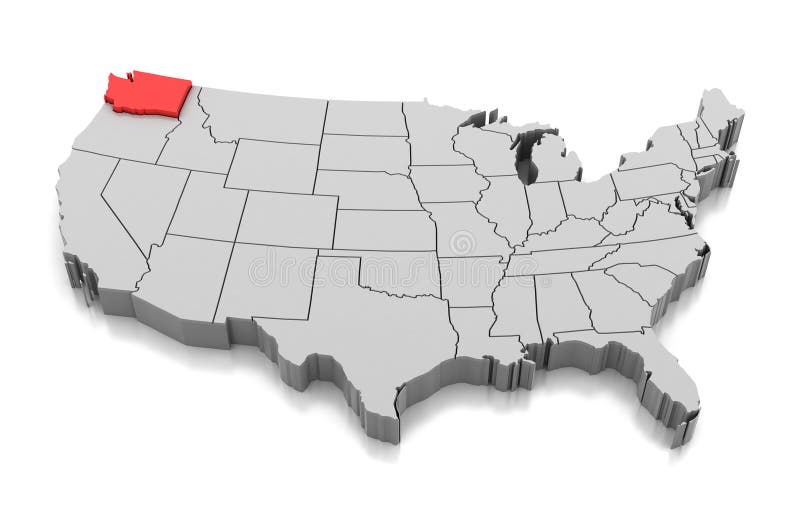 Map of Washington state, USA stock illustration Map of Washington state, USA stock illustration