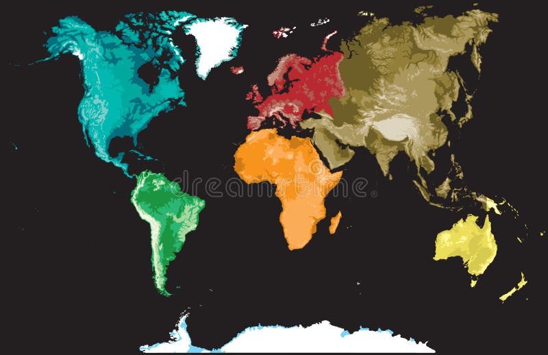 Map of the world on a black. royalty free illustration