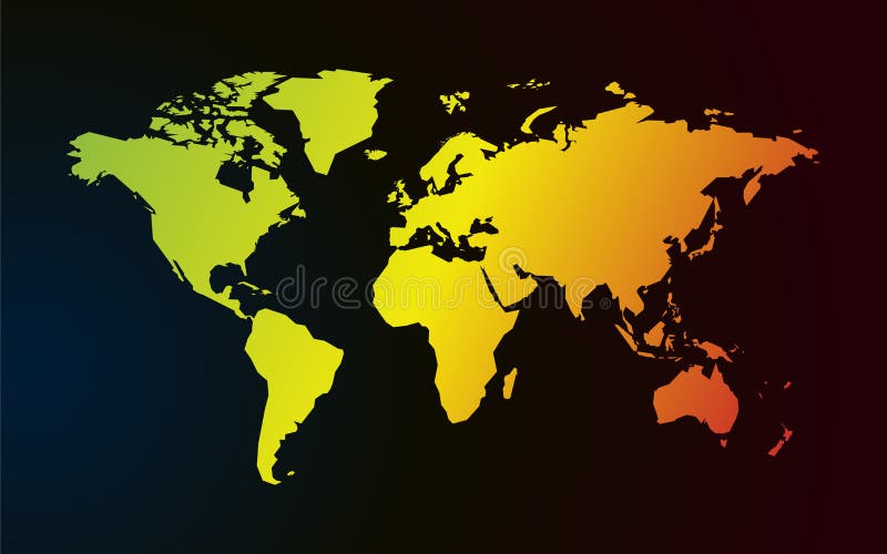 Map of World Dark Background Stock Vector - Illustration of background ...