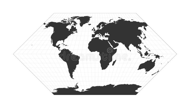 Map of The World. Eckert I projection. royalty free illustration