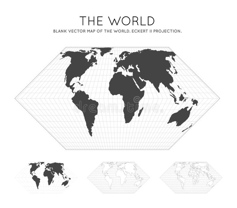 Map of The World. Eckert II projection. royalty free illustration