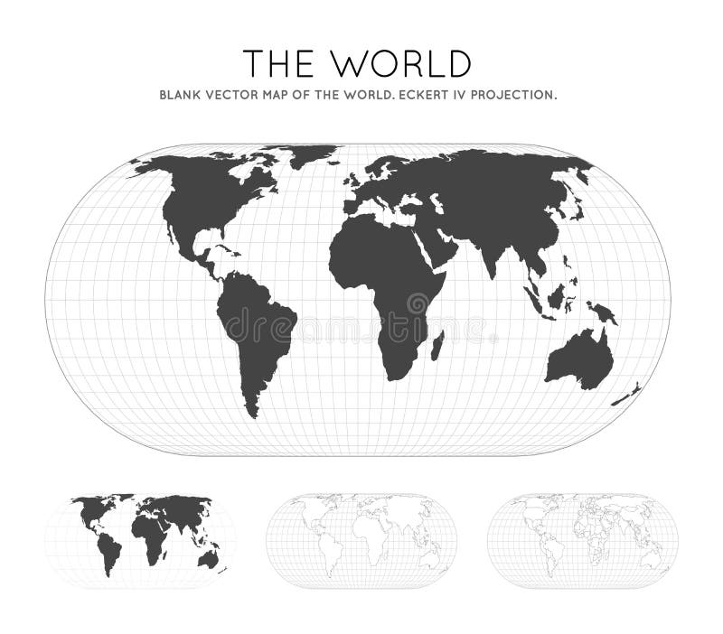 Map of The World. Eckert IV projection. vector illustration