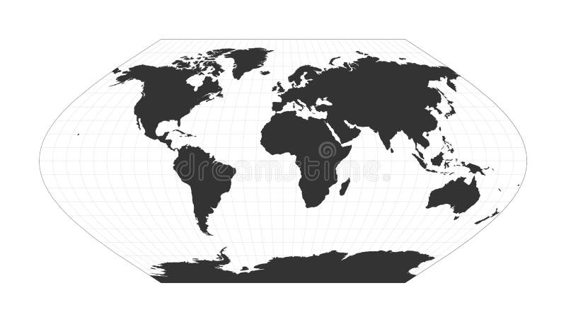 Map of The World. Eckert V projection. royalty free illustration
