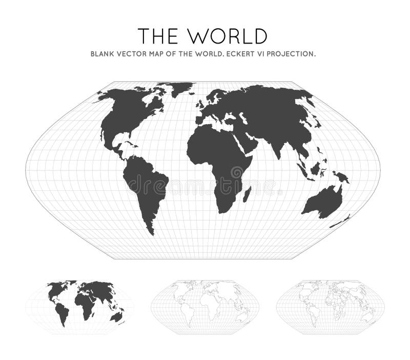 Map of The World. Eckert VI projection. royalty free illustration