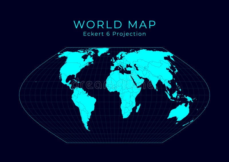Map of The World. Eckert VI projection. royalty free illustration