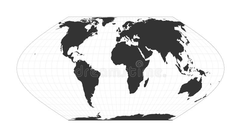 Map of The World. Eckert VI projection. stock illustration