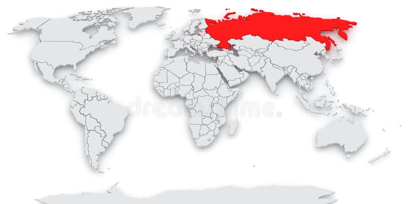 Map of the world. Russia. stock illustration. Illustration of politics