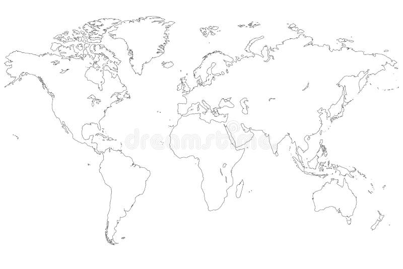 Map of the world stock vector. Illustration of cartography - 92415488