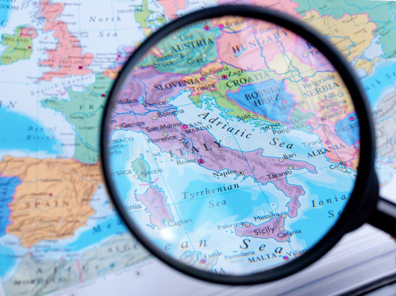 Map and Zoom Lens, Italy