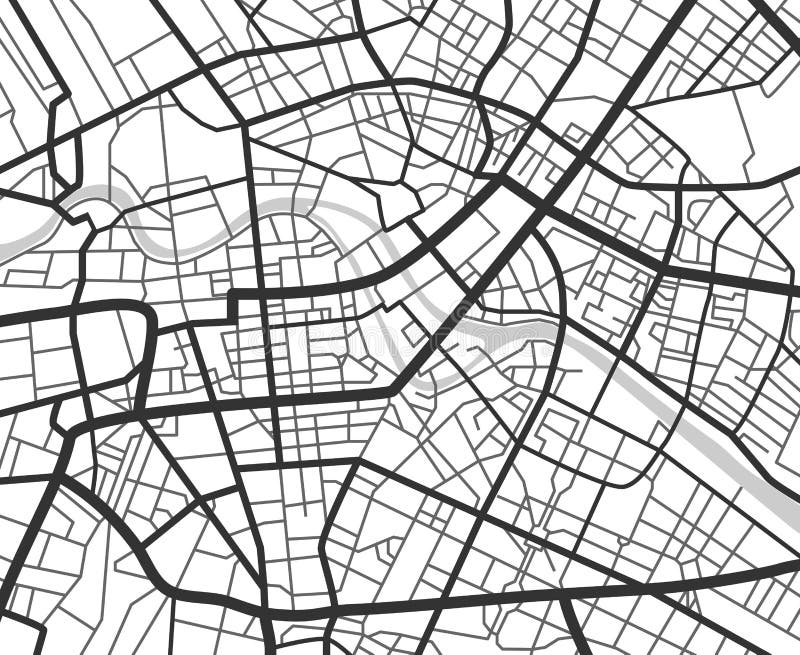 Mapa De Fundo Do Vetor De área Urbana De Londres Preto E
