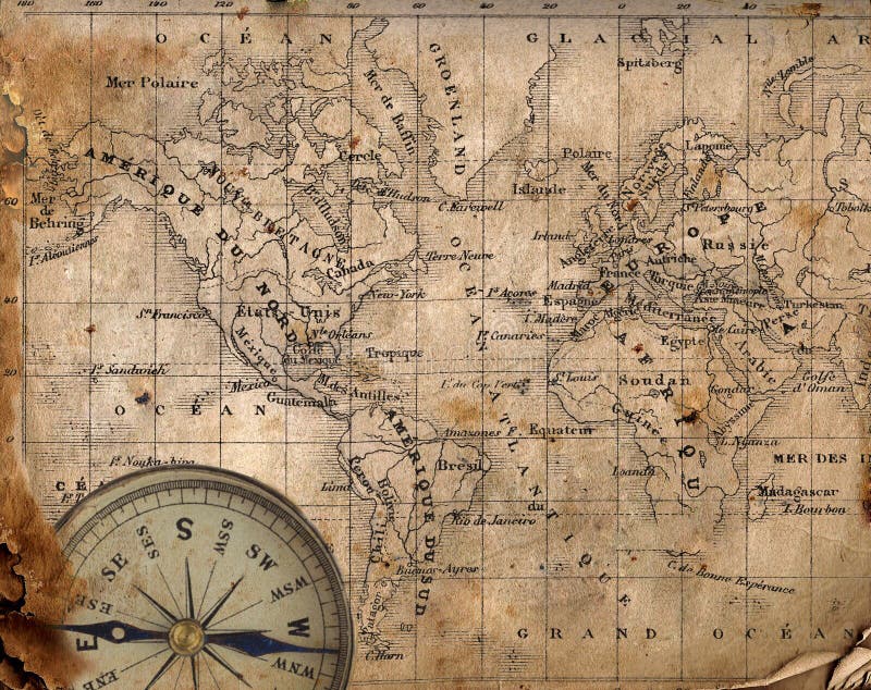 Mapa antigo do mundo. foto de stock Mapa antigo do mundo. foto de stock