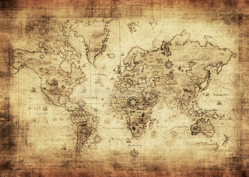 Mapa antigo do mundo