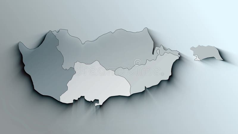 Mapa branco moderno de chipre com distritos