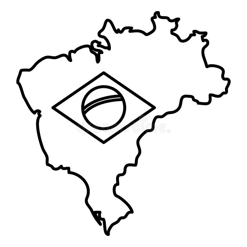 Mapa com bandeira brasileira ilustração do vetor Mapa com bandeira brasileira ilustração do vetor