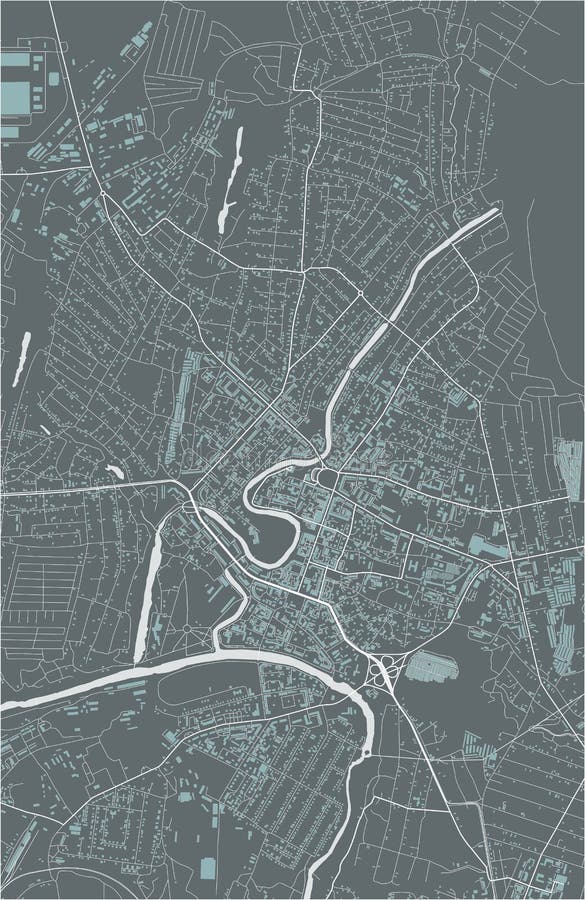 Mapa Da Cidade De Kryvyi Rih Ukraine Ilustração do Vetor - Ilustração