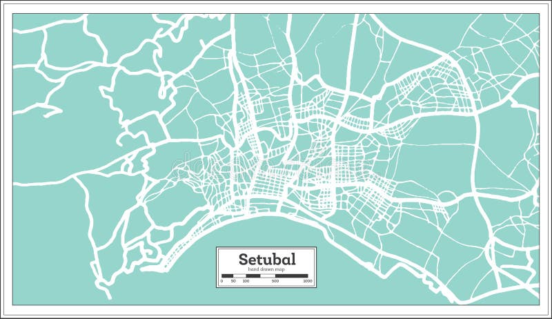 Mapa Setubal Portugal de parede