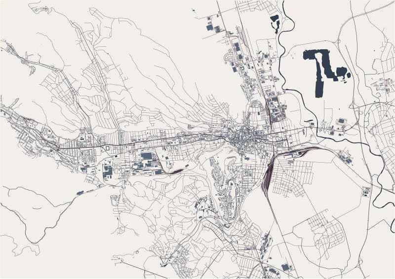 Mapa Da Cidade Da Hungria De Miskolc Ilustração do Vetor Ilustração