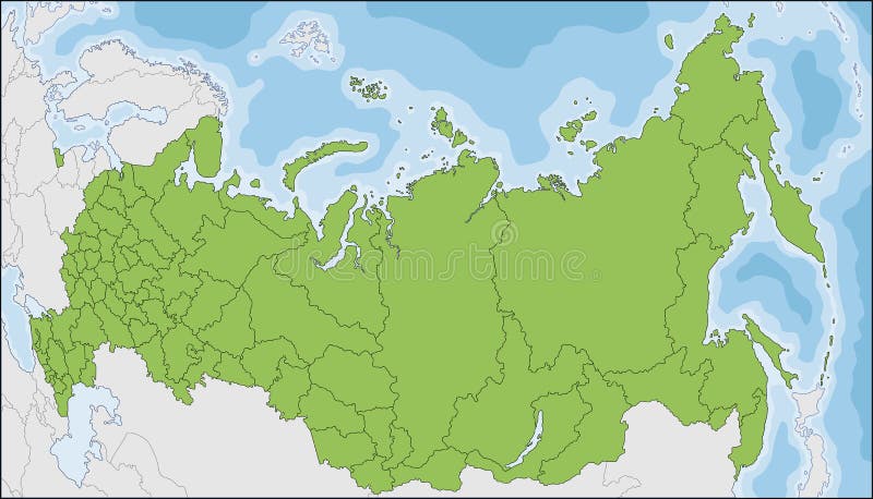 Opinião Do Close-up Do Mapa Da Federação Russa E De Seus Países