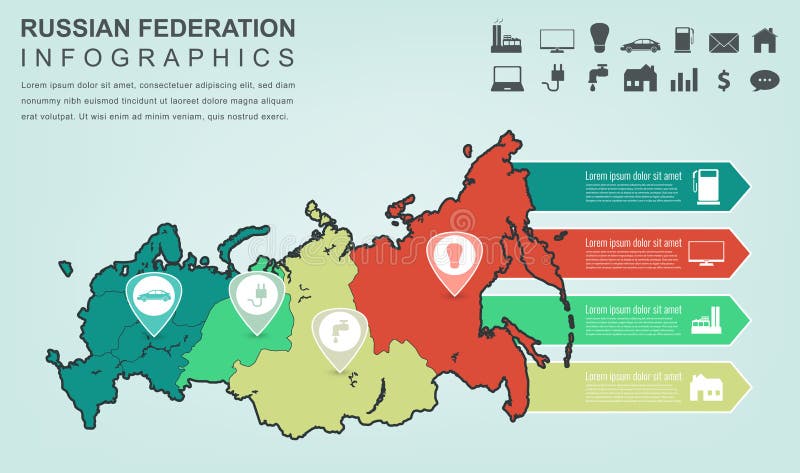 Federação Russa Mapa Azul Altamente Detalhado Ilustração Vetorial imagem  vetorial de gt29© 522080196