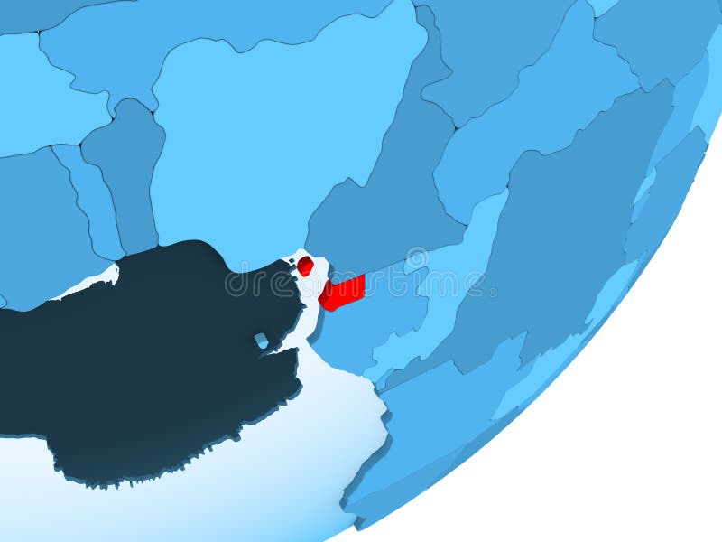 Mapa da Guiné Equatorial no globo político azul ilustração stock