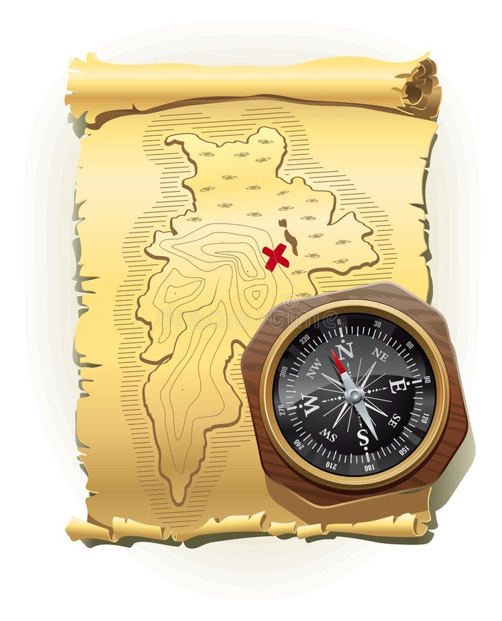 Mapa da ilha do tesouro ilustração royalty free Mapa da ilha do tesouro ilustração royalty free