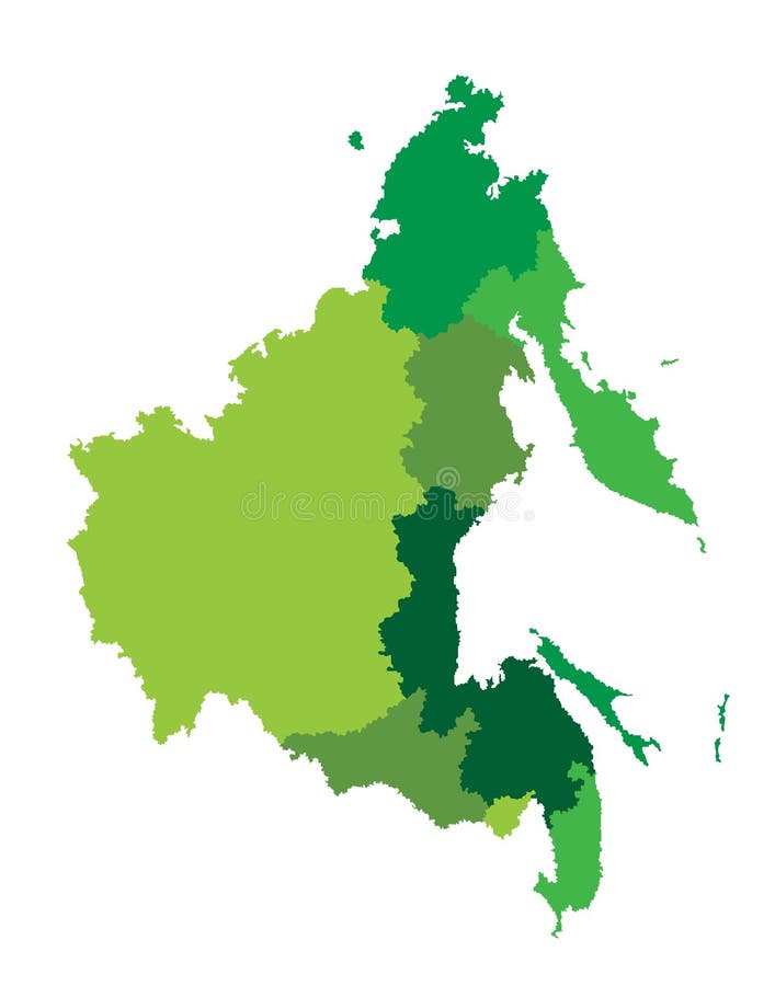 Mapa da Federação Russa com assuntos federais imagem vetorial de Volina©  330120816