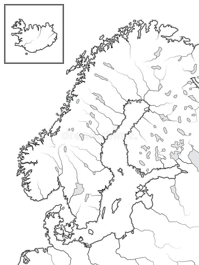 Mapa Da Suécia Noruega Finlandia Dos Países De Escandinávia