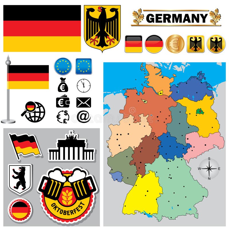 Mapa de Alemania ilustración del vector Mapa de Alemania ilustración del vector