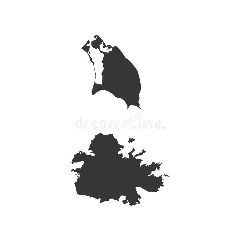 Mapa de Antigua y de Barbuda stock de ilustración Mapa de Antigua y de Barbuda stock de ilustración