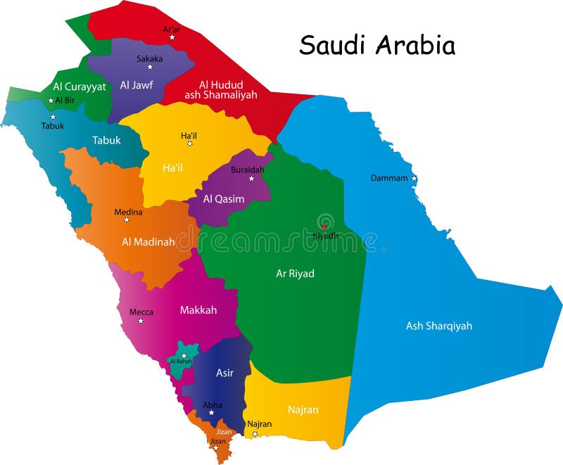 Mapa de Arábia Saudita ilustração royalty free Mapa de Arábia Saudita ilustração royalty free