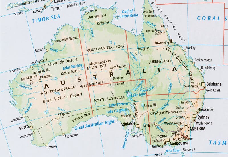 Mapa de Austrália