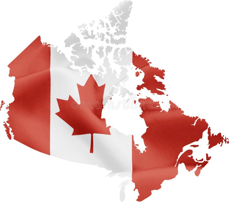 Mapa do Canadá com Bandeira imagem de stock