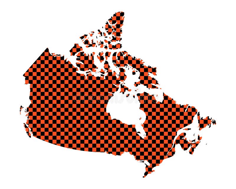 Mapa de Canadá no teste padrão do tabuleiro de damas ilustração royalty free Mapa de Canadá no teste padrão do tabuleiro de damas ilustração royalty free