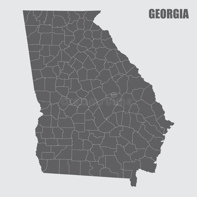 Mapa De Condados De Georgia Ilustración del Vector - Ilustración de