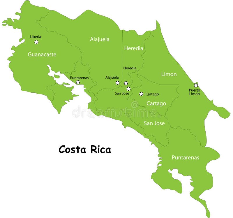 Mapa de Costa-Rica do vetor