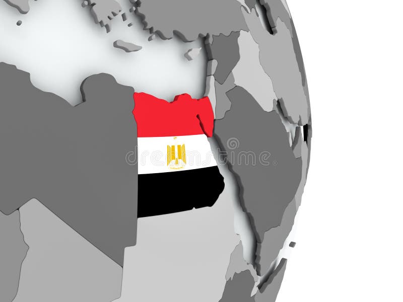 Mapa de Egipto com bandeira ilustração do vetor
