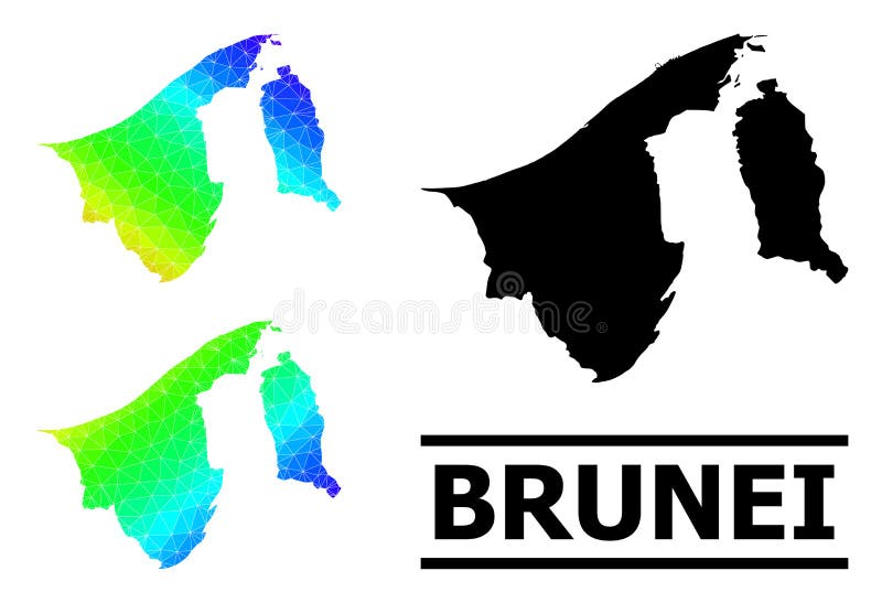 Mapa de espectro preenchido pelo triângulo de brunei com gradiente diagonal ilustração stock