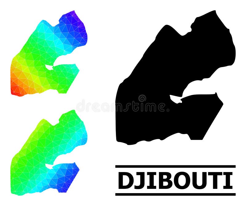 Mapa de espectro preenchido pelo triângulo djibuti com gradiente diagonal ilustração royalty free