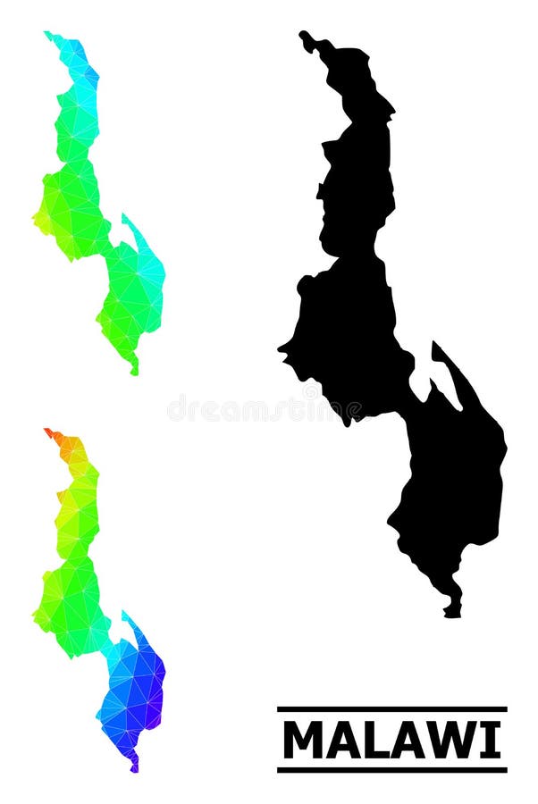 Mapa de espectro preenchido pelo triângulo de malawi com gradiente diagonal ilustração stock