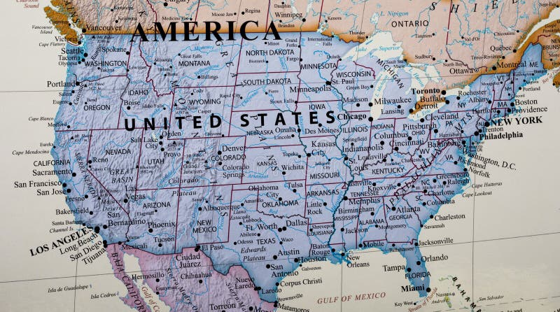 Mapa de Estados Unidos da América imagens de stock Mapa de Estados Unidos da América imagens de stock