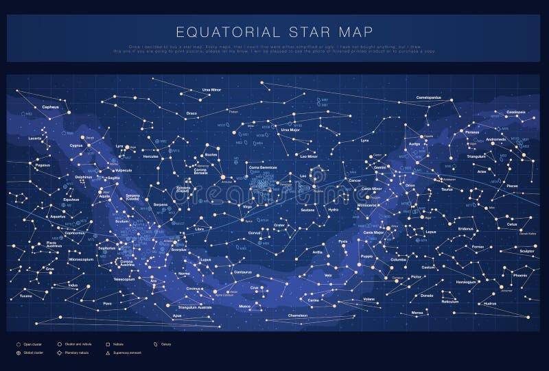 Mapa de estrella detallado con nombres de estrellas